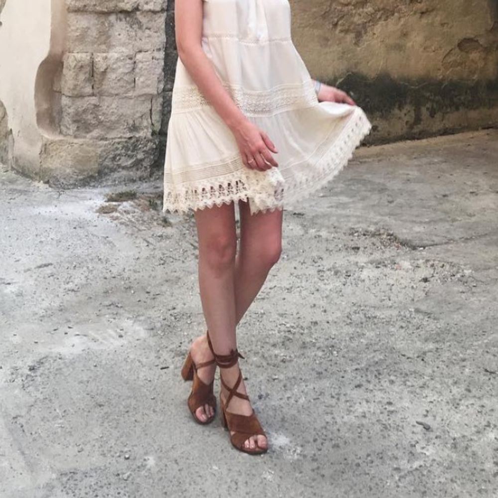 🚚Last 2 days🚚 suede lace up block heel sandals